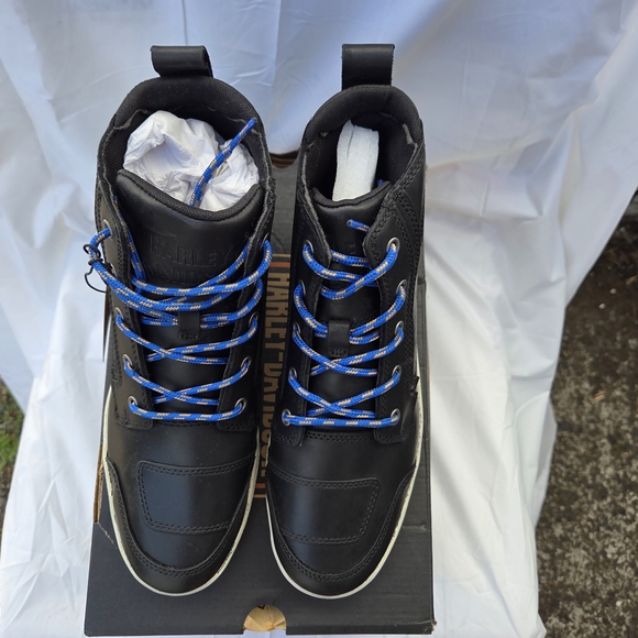 Harley-Davidson Womens Bateman Ankle Pro Riding Sneaker Black Leather Sz 9.5 - Picture 6 of 15